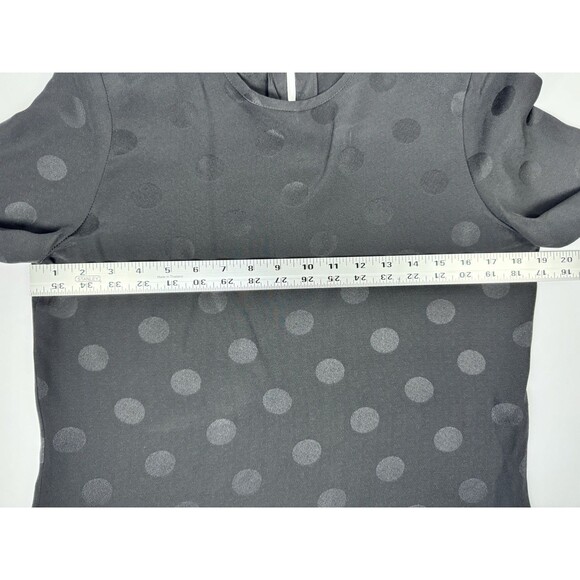 Vintage Jaeger Blouse Women Small Black Polka Dot Keyhole Back Great Britain 90s - Picture 7 of 12